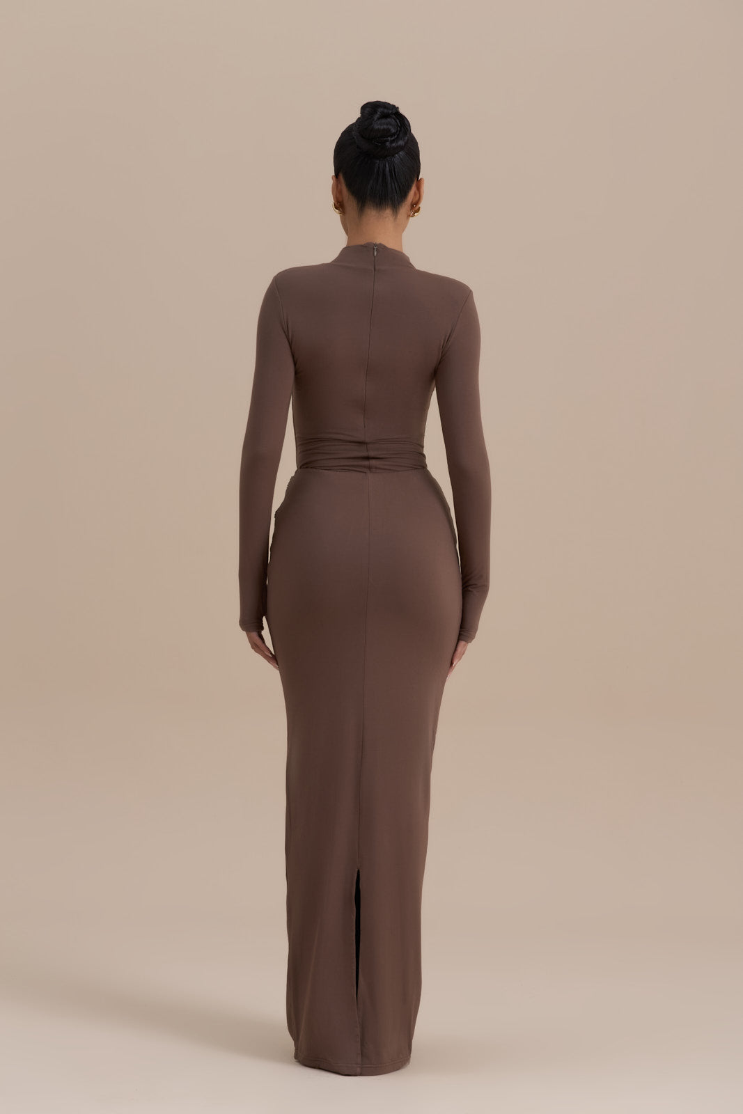 Hazel Doe Sable Chocolate High Neck Zip Back Second Skin Bodysuit 03