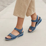 Ariya | Orthopedic Comfort Wedge Sandals - Blue - Tillybelle