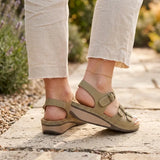 Ariya | Orthopedic Comfort Wedge Sandals - Khaki - Tillybelle