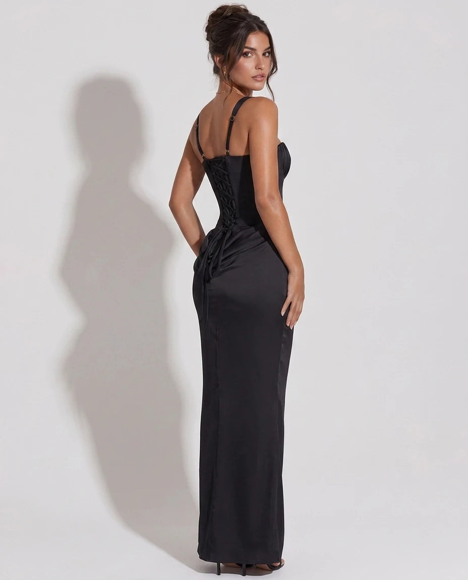 Seraphina | Satin Corset Maxi Gown