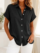 Gustie | Relaxed Short Sleeve Shirt - Black - Tillybelle