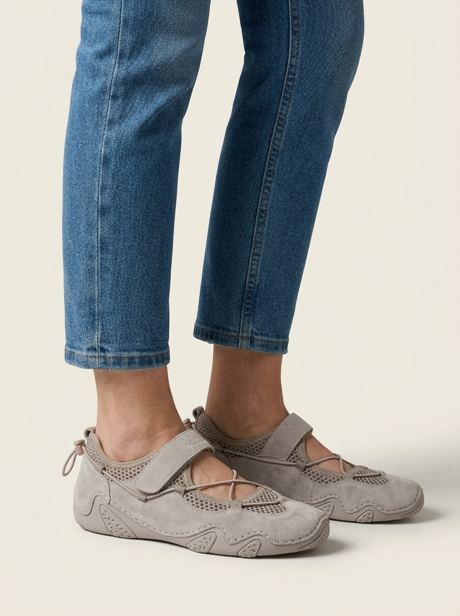 Noa Orthopedic Comfort Flat in Grey, side