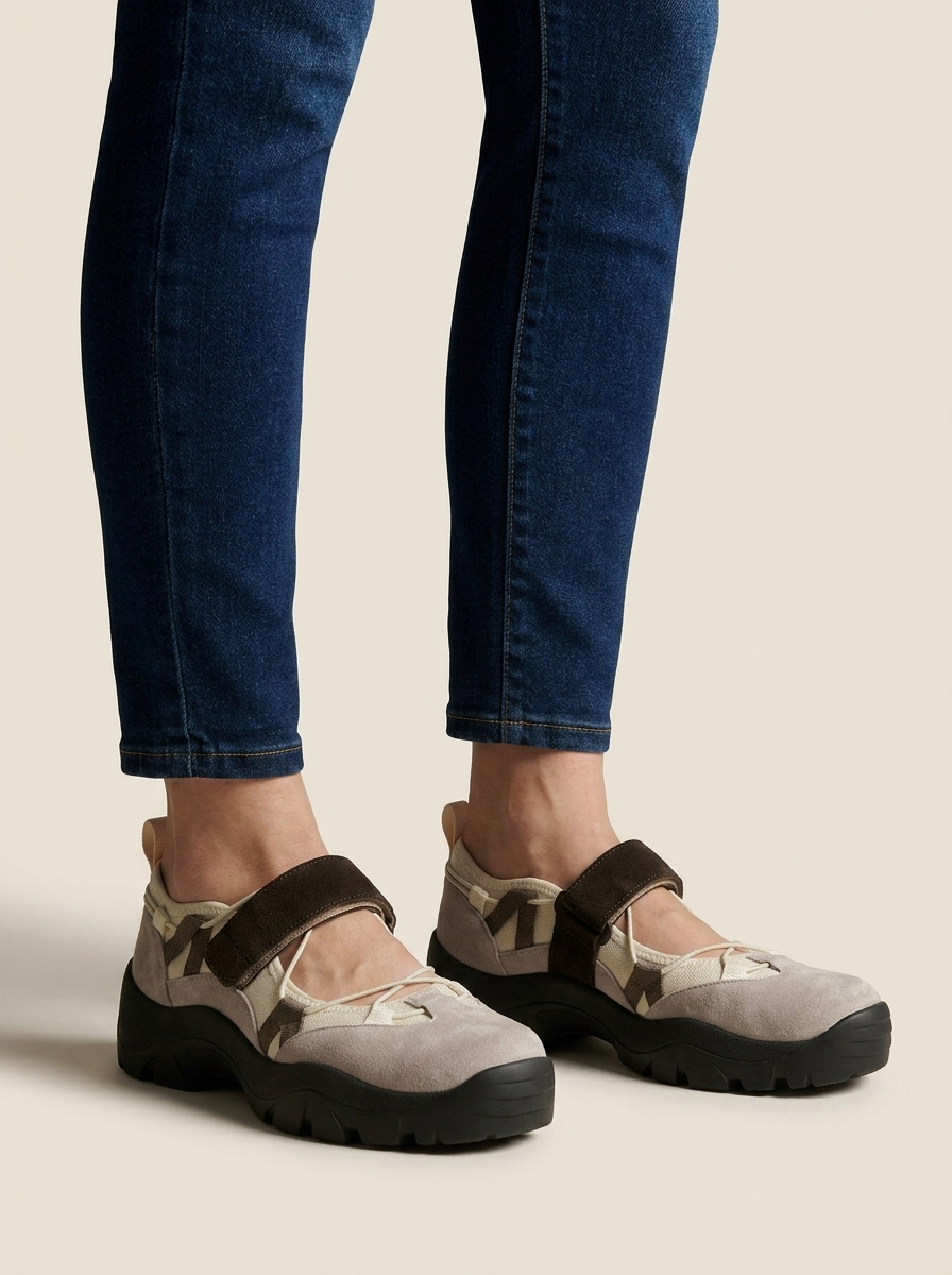 Romy Chunky Platform Mary-Jane in Beige