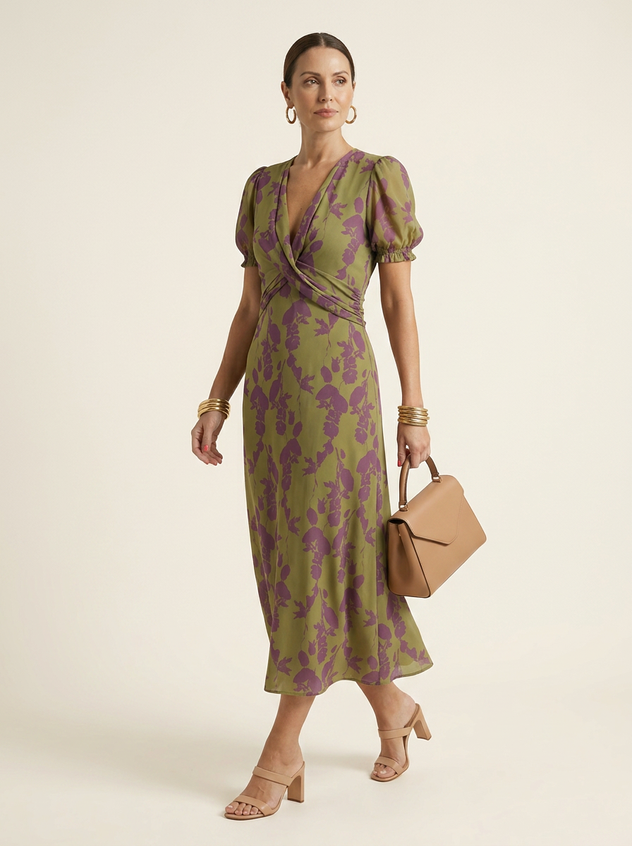 Maren | Relaxed Floral Midi Dress - Tillybelle