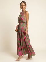 Thea | Draped Halter Midi Dress - Tillybelle
