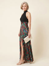 Cleo | Halter Bodice Floral Maxi Dress - Tillybelle