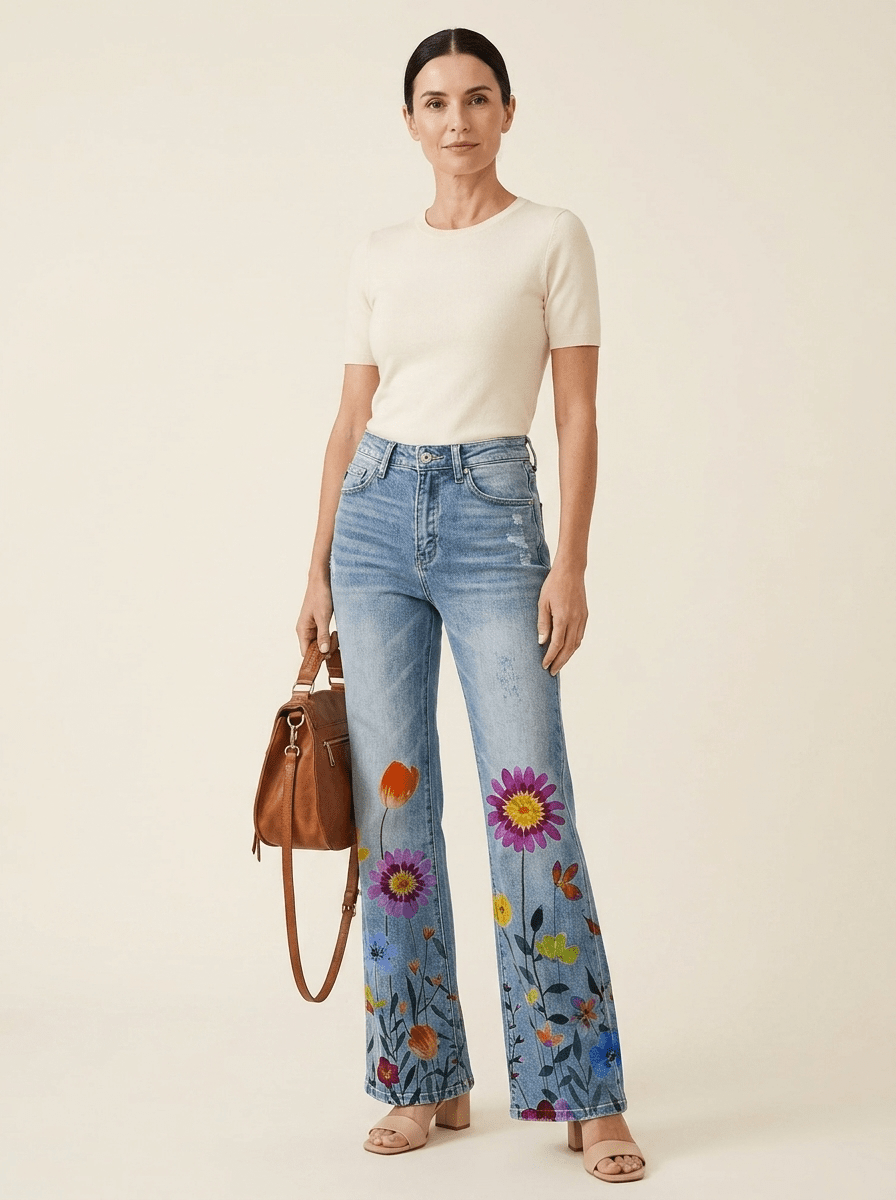 Flora | Wide-Leg Patterned Trousers - Tillybelle