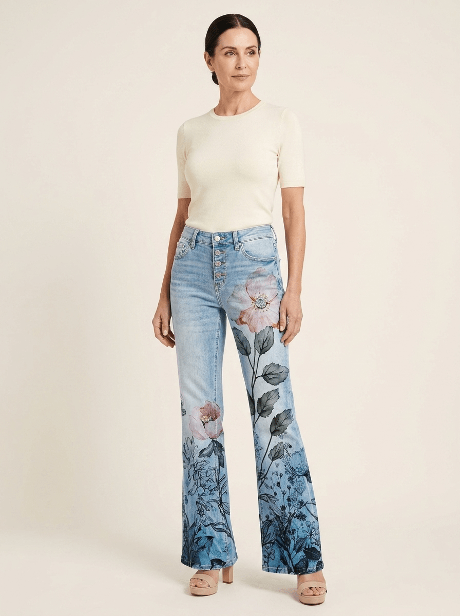 Flora | Wide-Leg Patterned Trousers - Tillybelle