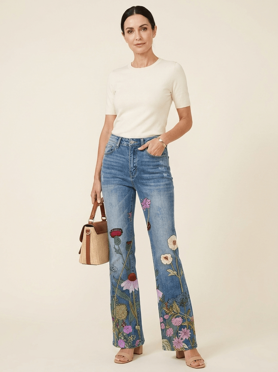 Flora | Wide-Leg Patterned Trousers - Tillybelle