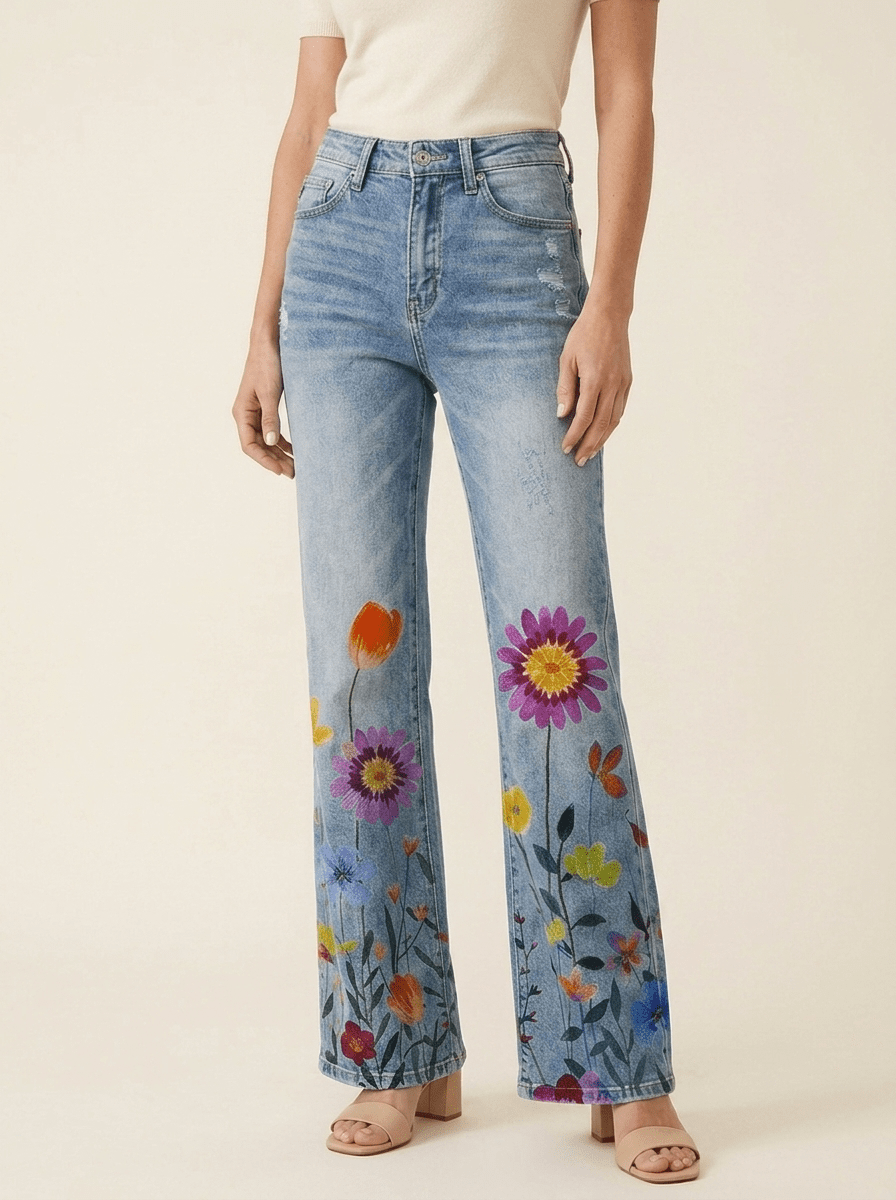 Flora | Wide-Leg Patterned Trousers - Tillybelle