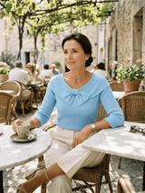 Neeko | Bow-Neckline Ribbed Sweater - Tillybelle