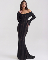 Genevieve | Off-Shoulder Lace Maxi Gown