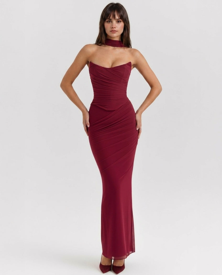 Liora | Mesh Corset Maxi Set