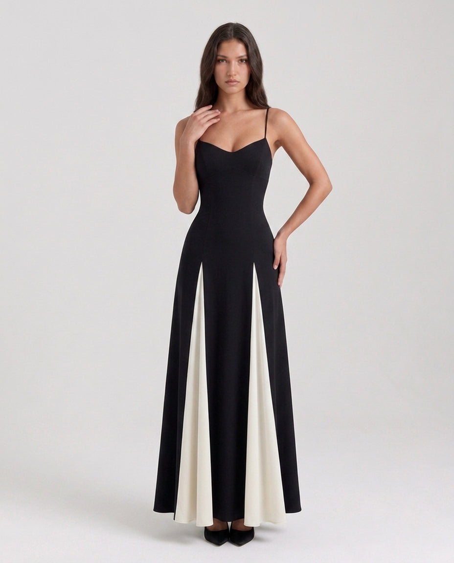 Riviera | Paneled A-Line Maxi Dress