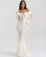 Genevieve | Off-Shoulder Lace Maxi Gown