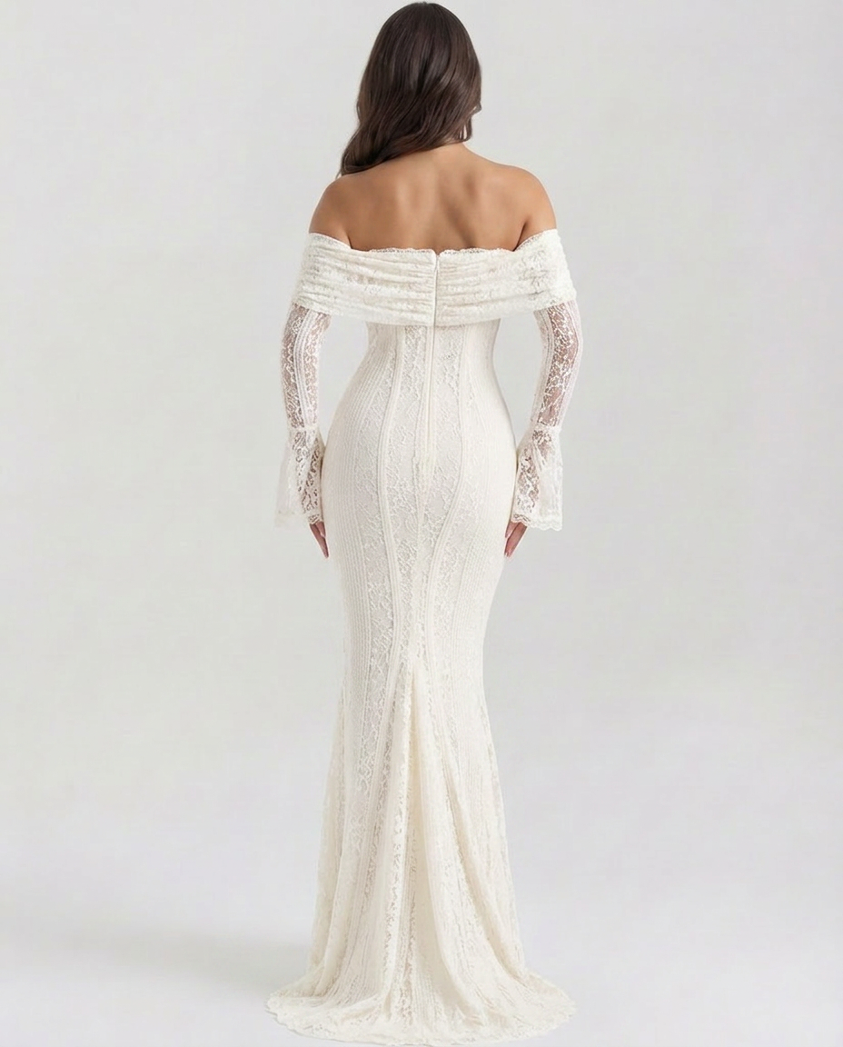 Genevieve | Off-Shoulder Lace Maxi Gown
