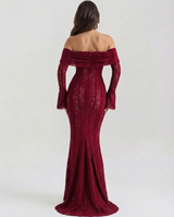Genevieve | Off-Shoulder Lace Maxi Gown
