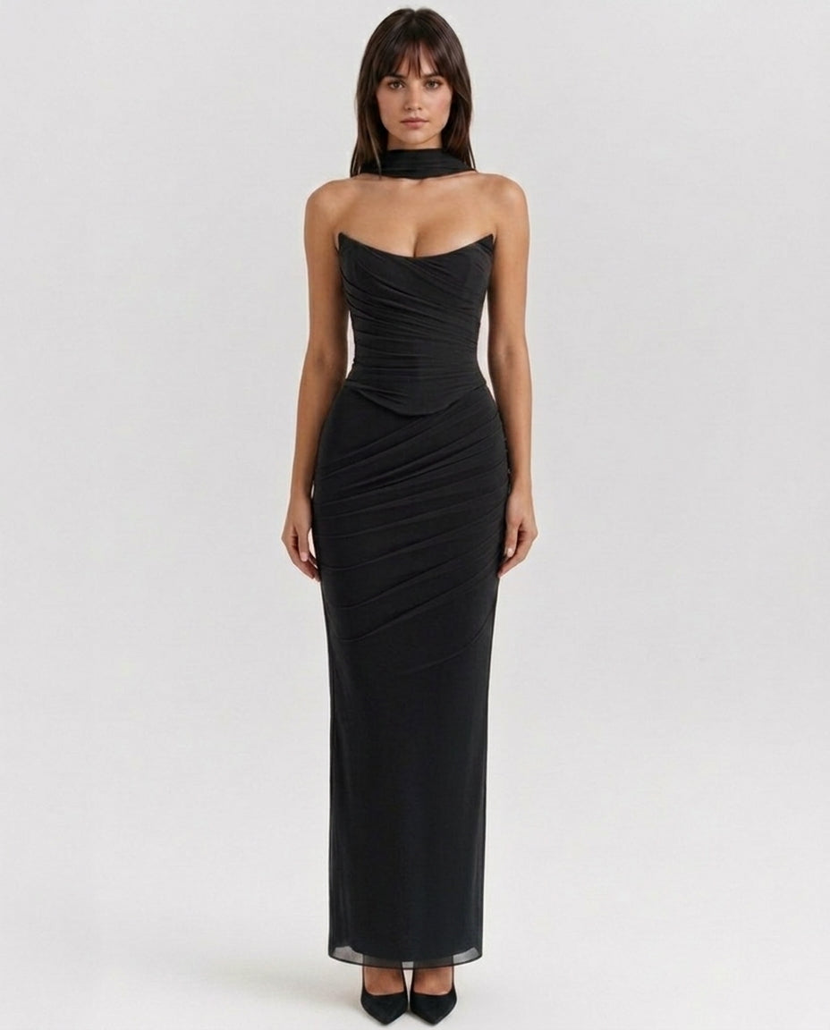 Liora | Mesh Corset Maxi Set