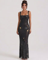 Aurelia | Rhinestone Sheer Maxi Gown