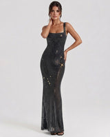 Aurelia | Rhinestone Sheer Maxi Gown