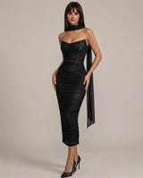 Liora | Mesh Corset Maxi Set