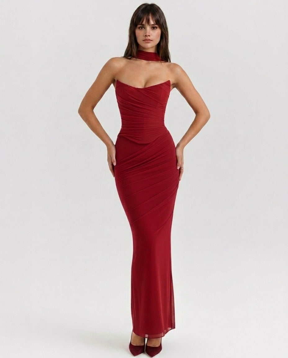 Liora | Mesh Corset Maxi Set