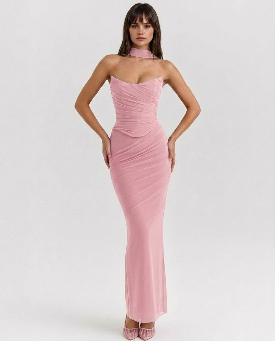 Liora | Mesh Corset Maxi Set