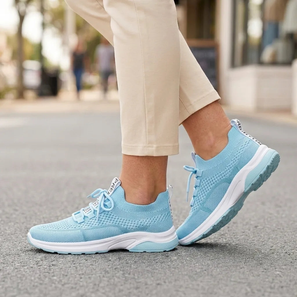 Montreal | Orthopedic Breathable Trainers - Sky Blue - Tillybelle