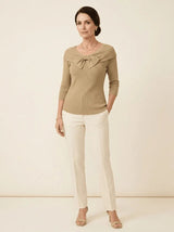 Neeko | Bow-Neckline Ribbed Sweater - Tillybelle