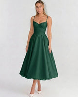 Selene Sweetheart Tulle Midi Dress - Forest Green - Tillybelle