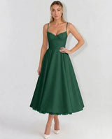 Selene Sweetheart Tulle Midi Dress - Forest Green - Tillybelle