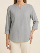 Rhea | Pinstripe Blouse - Gray - Tillybelle