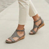 Rosalie | Orthopedic Ankle-Strap Wedge Sandals - Gray - Tillybelle