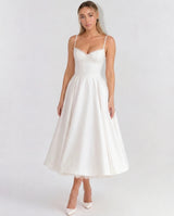 Selene Sweetheart Tulle Midi Dress - White - Tillybelle