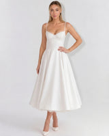 Selene Sweetheart Tulle Midi Dress - White - Tillybelle