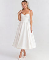 Selene Sweetheart Tulle Midi Dress - White - Tillybelle