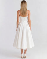Selene Sweetheart Tulle Midi Dress - White - Tillybelle
