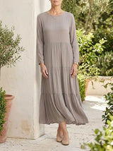 Susan | Tiered Maxi Dress - Grey - Tillybelle